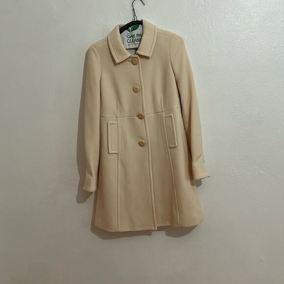 Vintage J Crew Women’s Size 2 Cream Elegant Lade Day Single Breasted Wool Coat - Picture 1 of 9